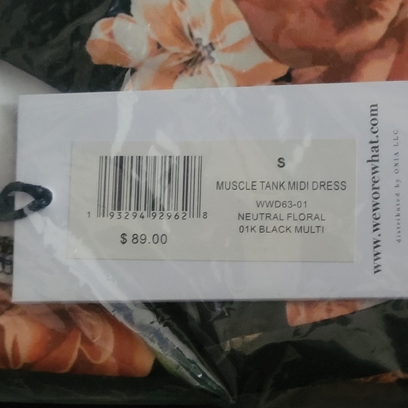 WeWoreWhat muscle tank midi dress longer length floral print Size small NWT - Picture 5 of 6